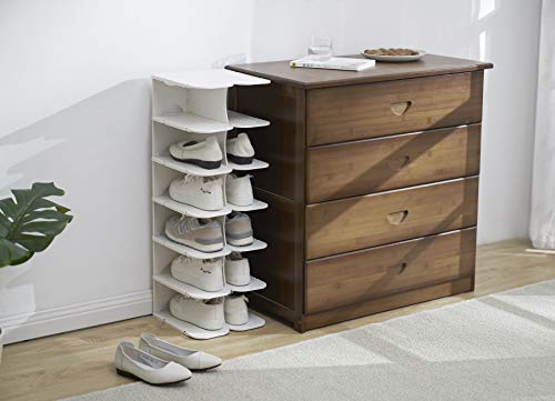 Shoeway 6-Tier Shoe Organizer Rack, Stackable And Adjustable Multi-Function Space-Saving Shoe Storage Shelf, Ideal For Entryway Hallway Closet Cabinet Walkway Bill Living Room Corridor Balcony [Grey] #TOP1