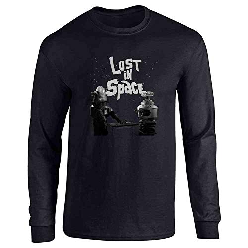 Lost in Space Robots Long Sleeve T-Shirt for Sci-Fi Lovers Black S
