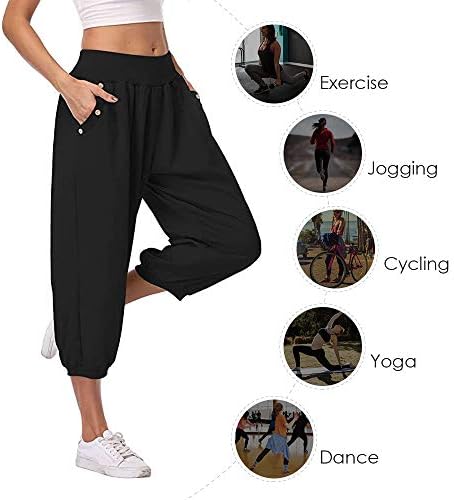 PEIQI Women's Comfy Loose Casual Capri 