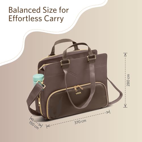 Image of VAYA Zaelia Office Tote Bag for Women with Insulated Lunch Storage, Laptop Work Bag with Removable Shoulder Strap, Stylish Travel & Office Tote