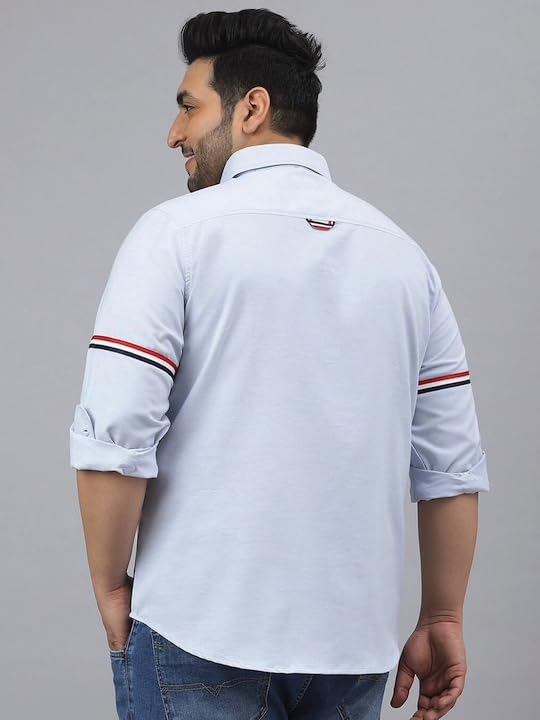 Image of Plus line Men Plus Size Stylish Solid Casual Shirts