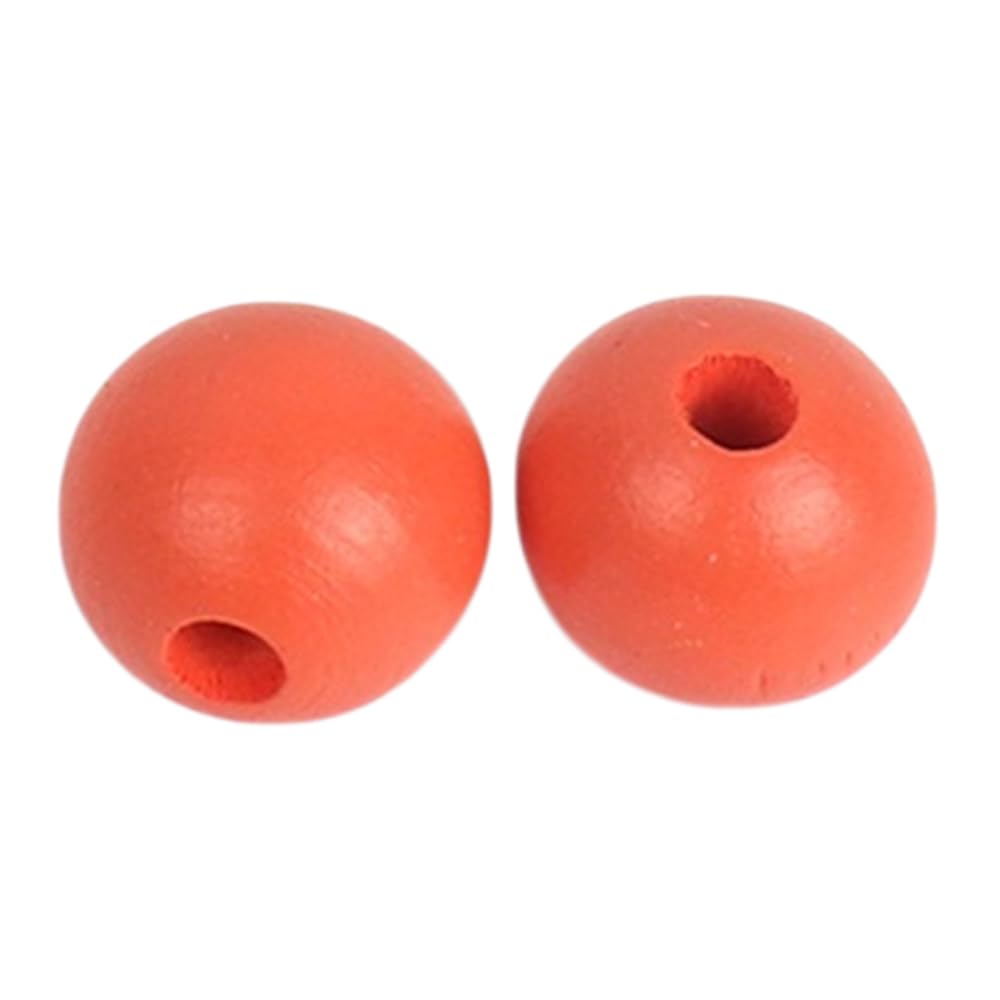Cuentas de madera redondas de madera para manualidades, para enhebrar, bolas de madera, cuentas de artesanía, perlas sueltas para manualidades, joyas, collares, pulseras, 100 unidades, rojo