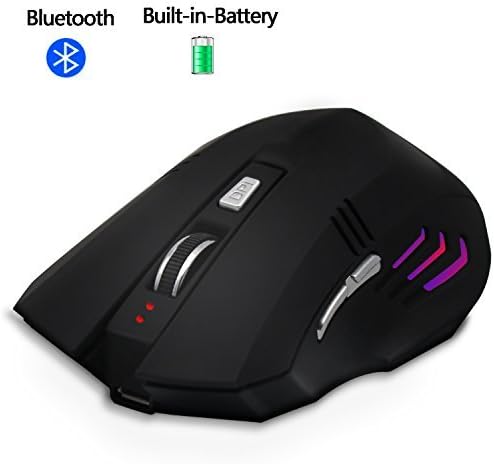 Bluetooth Wireless Rechargeable Mouse，Silent Mouse for Laptop/Tablet/PC/MAC/Android/Windows 10/Microsoft/Macbook Pro/Smart TV,3 Adjustable DPI, 6 Buttons