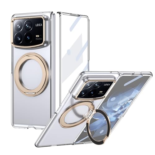 Housse Rabat Xiaomi Mix Fold 4 Transparente avec Finitions Dorées Premium