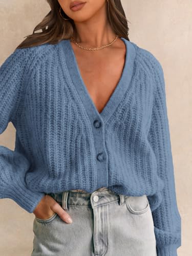Image of PRETTYGARDEN Womens Sweaters 2025 Long Sleeve Open Front Chunky Cardigan Sweaters for Women Dressy Short Cardigans