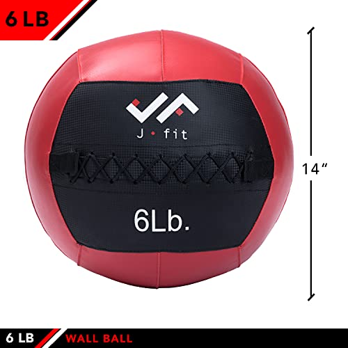 Jfit Wall Ball, Red/Black, 6 Lb #TOP1