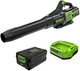 Greenworks 60V (610 CFM / 130 MPH) Cordless Leaf Blower, High Power, Lightweight & Quiet Operation for Wet Leaves, Driveways and Dense Gravel, Includes 2.5Ah Battery & 5A Rapid Charger