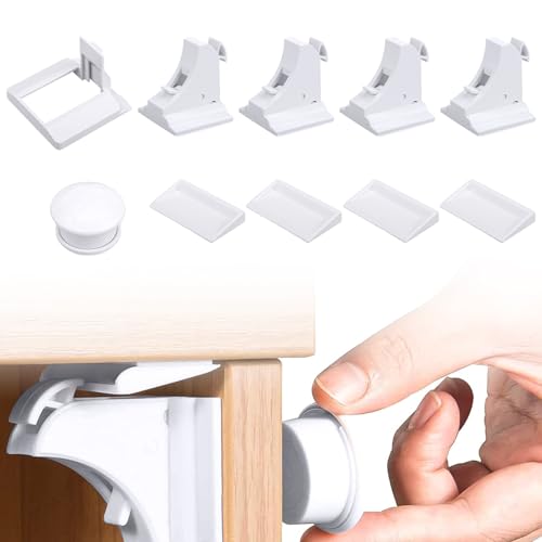 Yistoi Kindersicherung Schrank, Schranksicherung Baby, Kindersicherung Schubladen, Zuverlässig Fixiert, Unsichtbare Verwendung, Geeignet für Schränke, Schubladen Usw