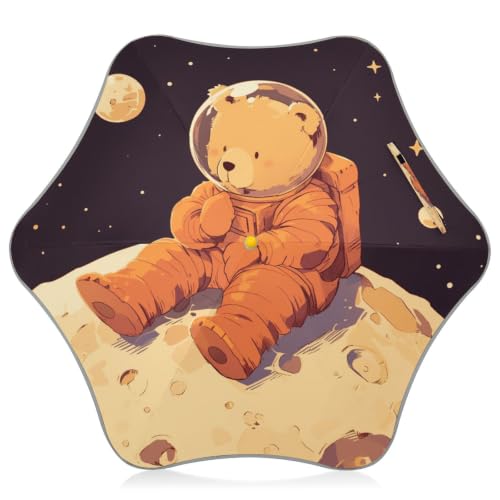 Parapluie pliant pour enfants bouton-poussoir anti-UV motif ours mignon