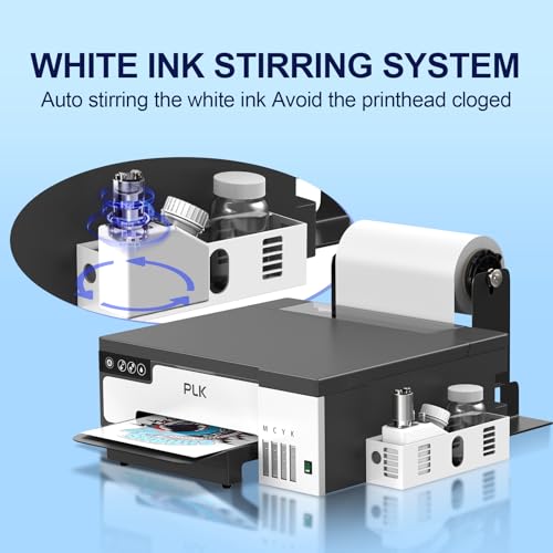 PLK A4 DTF Printer with XP600 Printhead&Roll Feeder, L8058 DTF Transfer Printing Machine with White Stirring System 100% Transfer for DIY Print (A4 Printer+Consumables) - Thumbnail 5