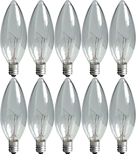 GE Crystal Clear Decorative Light Bulbs, 25 Watt, Candelabra Base (10 Pack)