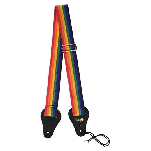 Stagg 11548 de 2 pulgadas de nylon correa de la guitarra - Rainbow