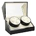 Futchoy Boîte de remontoir automatique 4 montres Mute Tournante Montre Winder Box Luxe Spatule Rangement pour toutes les montres automatiques Montres mécaniques