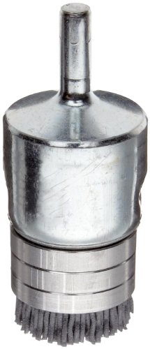 Image of Weiler 11169 Nylox 1 inch Diameter, 180 Grit, Silicon Carbide Bristles, Banded End Brush, Made in the USA