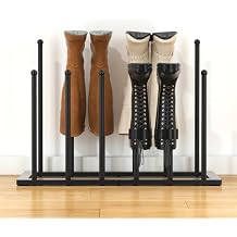 Urban Deco Free Standing Shoe Racks, Boot Organizer for Tall Boots, Black Metal Boot Rack Fit for 6 Pairs, Shoe Organizer for Dorm Room, Closet, Entryway Black-6pairs
