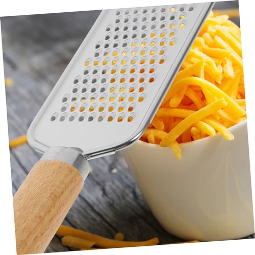 Set 2 piezas rallador de queso acero inoxidable con mango de madera miniatura 6
