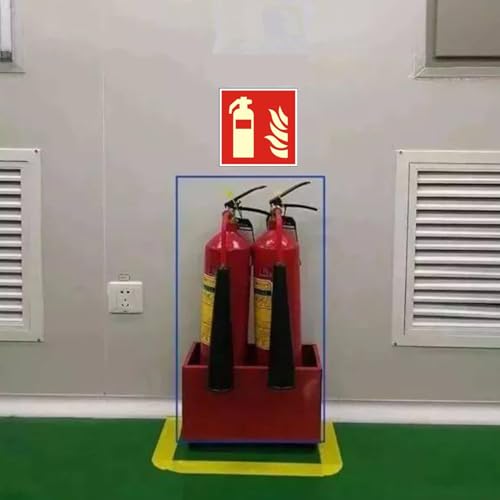 5 Stück Schild Feuerlöscher 15 x 15 cm PVC Selbstklebend Aufkleber Feuerlöscher