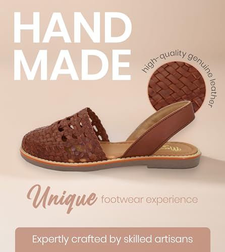 Macarena Collection Womens Shoes Leather Sandals for Women | Huarache Handmade Mexican Sandals Women | Comfortable & Stylish Womens Sandals 23404