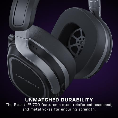 Turtle Beach Stealth 700 Wireless Multiplatform Amplified Gaming Headset for PS5, PS4, PC, & Mobile – 60mm Speakers, A.I. Noise-Cancelling Mic, Bluetooth, 80-Hr Battery – Black by Turtle Beach - Image 5