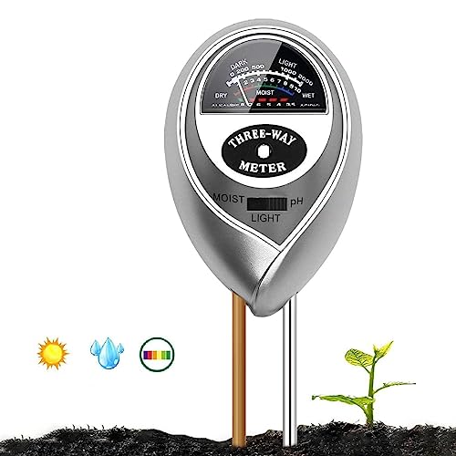 TOGETDREAM Medidor de Suelo 3 en 1 PH de Suelo, Medidor de Humedad/Luz/PH del Suelo Doble Sonda Higrómetro de Suelo Ácido y Álcali para Plantas de Suelo/Flor/Césped/Jardines en Interior o Exterior