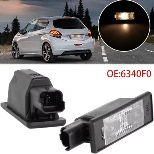 Lámpara de matrícula 6340F0 para Peugeot 3008 que evita multas por luz fundida 2