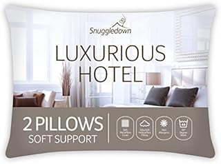 Snuggledown Luxurious Hotel Pillows 2 Pack Medium Support Bed Pillows Designed for Back and Side Sleepers Bed Pillows
