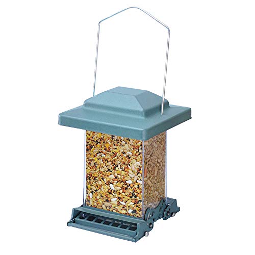 MBF 75160-G Myard Double Sided Squirrel Proof Bird Feeder withWeight Adjustable + Extendable Perch, 3.6qt / 6lb up Seed Capacity (Green)