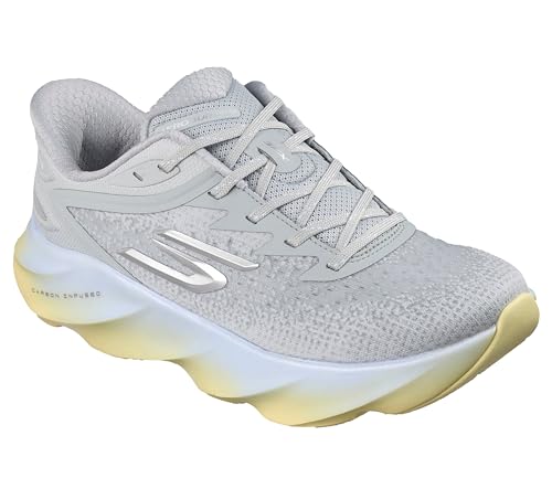 Skechers Skechers Women's Aero Burst Hands Free Slip-Ins Running Shoe, Light Gray/Blue, 8.5