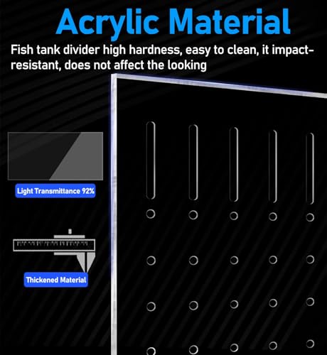 Separador de acuario con ventosa, rejilla de aislamiento transparente para la cría de peces y separación de peces enfermos, fácil de instalar y ajustar