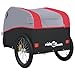 Bike Trailer, Sturdy Iron Bicycle Cart for Heavy Goods, Practical Design with Safety Flag, Black and Red 45 kg