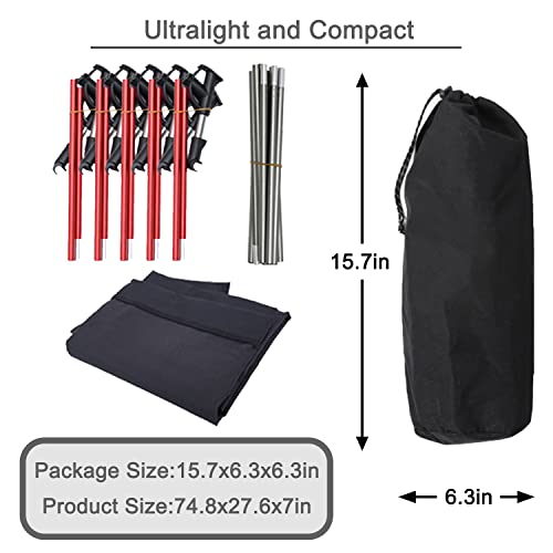 Folding Camping Cot With Carry Bag For Adults & Kids, Lightweight, Compact, Portable Outdoor Bed For Hiking,Backpacking,Traveling,Fishing Outdoor&Indoor(Black) #TOP1