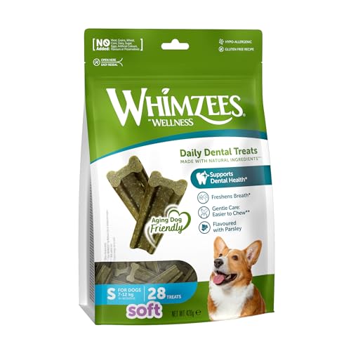 WHIMZEES Stix Soft S, 28 Pezzi – Taglia S, Snack per Cani Anziani di Piccola Taglia, Naturali & Senza Cereali, Vegetariane, Senza Zuccheri Aggiunti