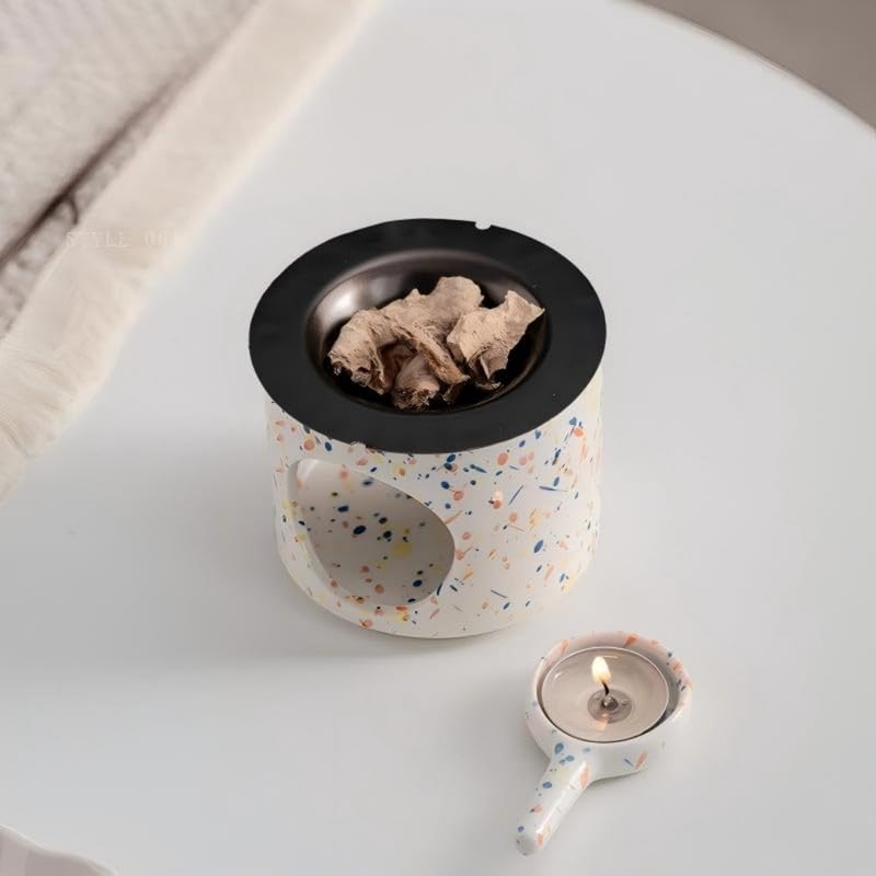 Difusor cerámico para aromaterapia con tapa y bandeja miniatura 5