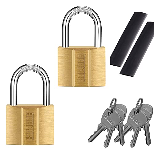 Image of 81 /40-2P Brass Keyed Padlock (Keyed Alike, Waterproof, Solid Brass Lock) for Sheds, Storage Unit, School, Gym Locker, Fence, Toolbox, Hasp, Storage - 1-9 /16 in. (40 mm) *2