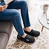 VeraCosy Men's Women's Comfy Suede Memory Foam Moccasin Slippers Warm Sherpa Lining House Shoes with Anti-Skid Rubber Sole, Black /Men, 8 UK Men/9 UK Women #1