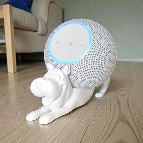 Suporte Alexa Echo Dot MAX. Tema CACHORRO PREGUIÇA. Presente, decoração, som, stand de mesa Amazon, música, hobbie