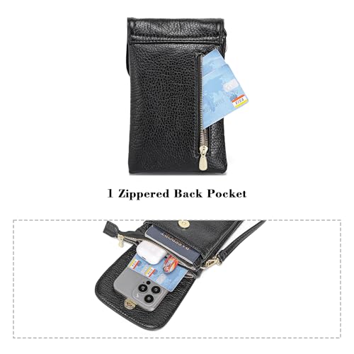 MINICAT Small Crossbody Bags for Women Cell Phone Bag Vegan Leather Cross Body Purse Wallet Travel Shopping Everyday Use(Black) - Thumbnail 4