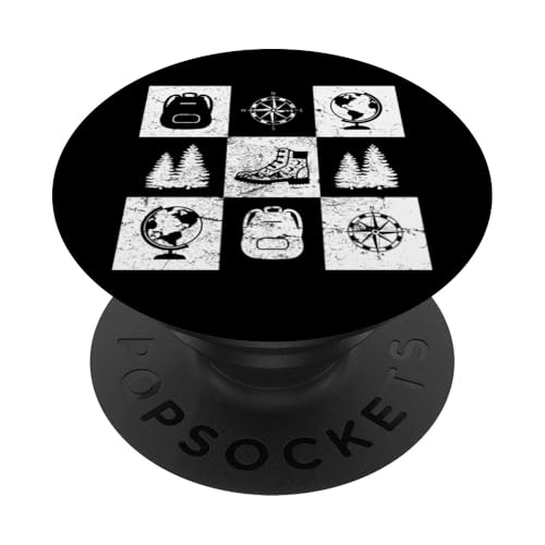 Hiking Camping Elements Design Nature Lover Backpacking PopSockets Adhesive PopGrip
