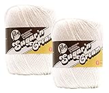 Bulk Buy: Lily Sugar 'n Cream 100% Cotton Yarn (2-Packs) ~ Solids ~ 4 oz. Super Size Skeins (White SS #18001)