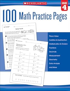 Paperback 100 Math Practice Pages: Grade 4 Book