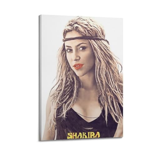 LZSDFEU Póster decorativo de Shakira Singer para pared e impresión artística moderna para dormitorio familiar, 12 x 18 pulgadas (30 x 45 cm)