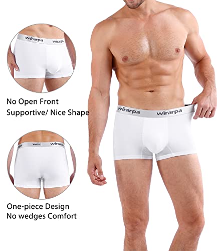 wirarpa Mens Trunks Underwear Cotton Boxer Briefs Short Leg Comfortable Underpants 4 Pack2