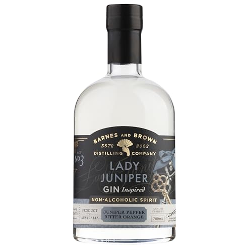 Barnes & Brown | Lady Juniper Gin Style Non Alcoholic Spirit | Zero-Proof | Botanical Juniper Citrus Notes | Premium Alcohol Free Gin Alternative for Cocktails | 700 ml