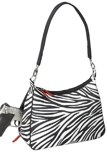 GTM Gun Tote n Mamas Concealed Carry Basic Hobo Handbag, Zebra, Small