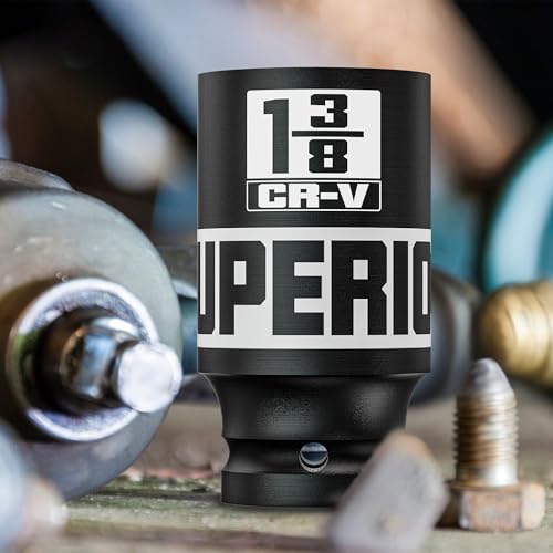 Image of 7pcs 1 /2 inch Drive Impact Socket Set, SAE Axle Nut Sockets,1-3 /8 inch to 1-3 /4 inch Thicker Jumbo Sockets, Socket Set, 6 Point, Cr-V, for Mechanics, Durable Professional Tool Kit