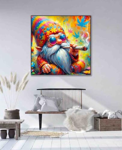 Image of Gnome Cross Stitch Kits for Adults Beginner,Counted Cross Stitch Kits Printed Stitching Cute Patterns Dimensions Needlepoint Art Crafts Embroidery Kits for Adults Beginners (13.7x13.7 inch)
