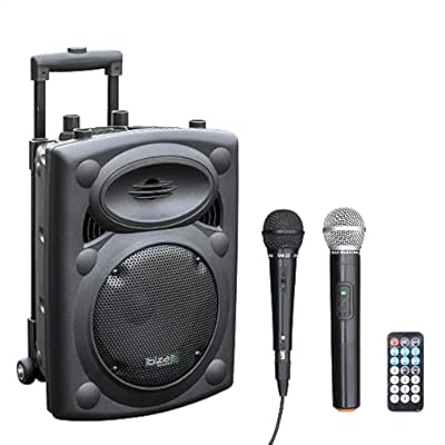 Ibiza Sound PORT8VHF-BT Sistema de sonido portátil y autónomo de 20 cm, Bluetooth, Wireless, potencia de 200 W con un alcance de hasta 400 W, Negro | Ya disponible en tu tienda friki favorita! En mundofriki.es!