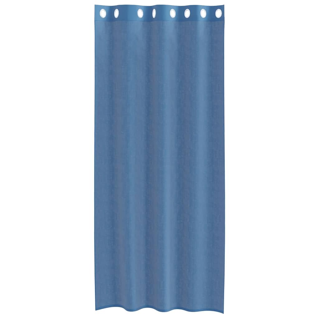 Zasłony z woalu, na przelotkach, 2 sztuki, królewski błękit, 140 x 245 cm, ze 100% poliestru, półprzezroczyste, ochrona przed wzrokiem i słońcem, do salonu, sypialni, kuchni, łatwe do