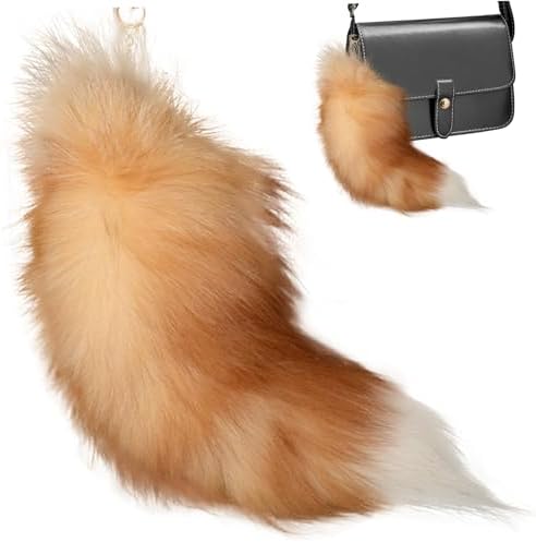 Evago 45cm Fox Tails Fluffy Real Furry Tail Sleutelhanger Handtas Accessoires Hangende Haak Sleutelhanger Ring Haak Kwastjes Raoliang Xi
