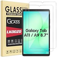 LKOOZO [2 Stück Schutzfolie für Samsung Galaxy Tab A11 / A9 8.7 Zoll Panzer Schutz Glas, HD Displayschutzfolie, Kratzfest